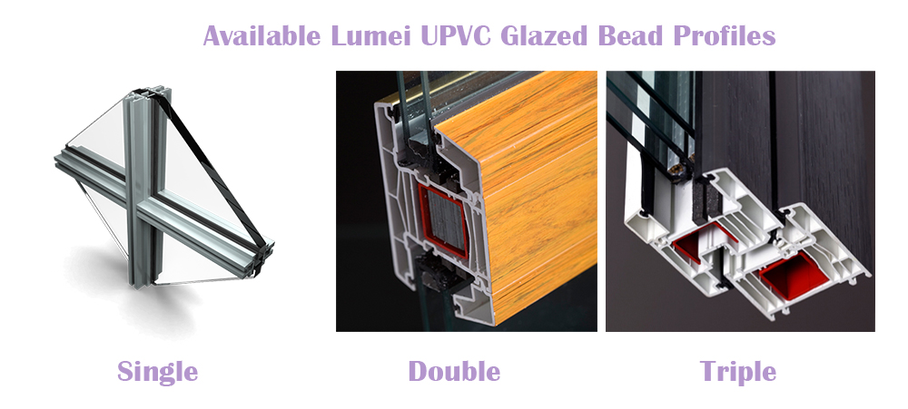 Glazed Type for Lumei UPVC Profiles