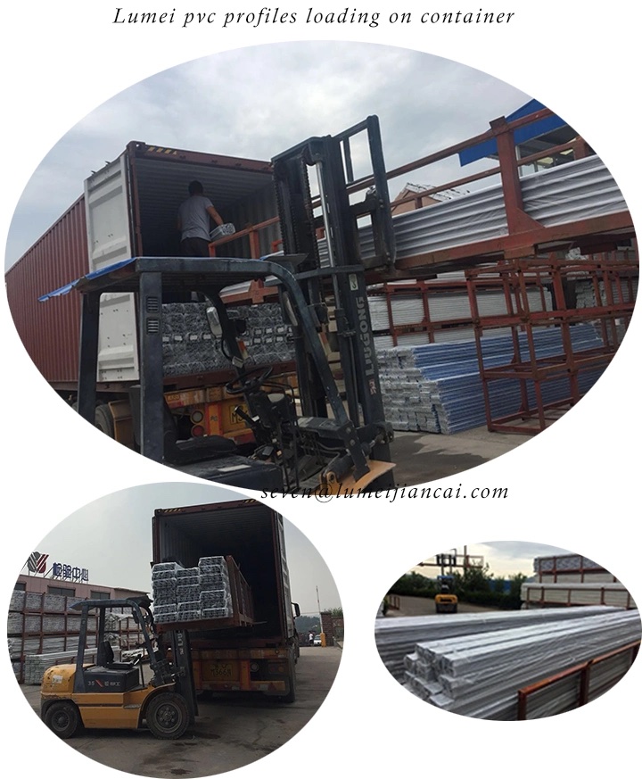 Delivery and loading of this white color pvc profiles