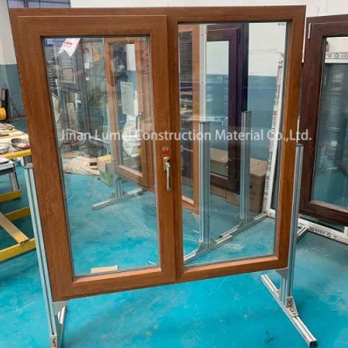 Thermal Insulation Grey UPVC Windows Screen Replacement French Door