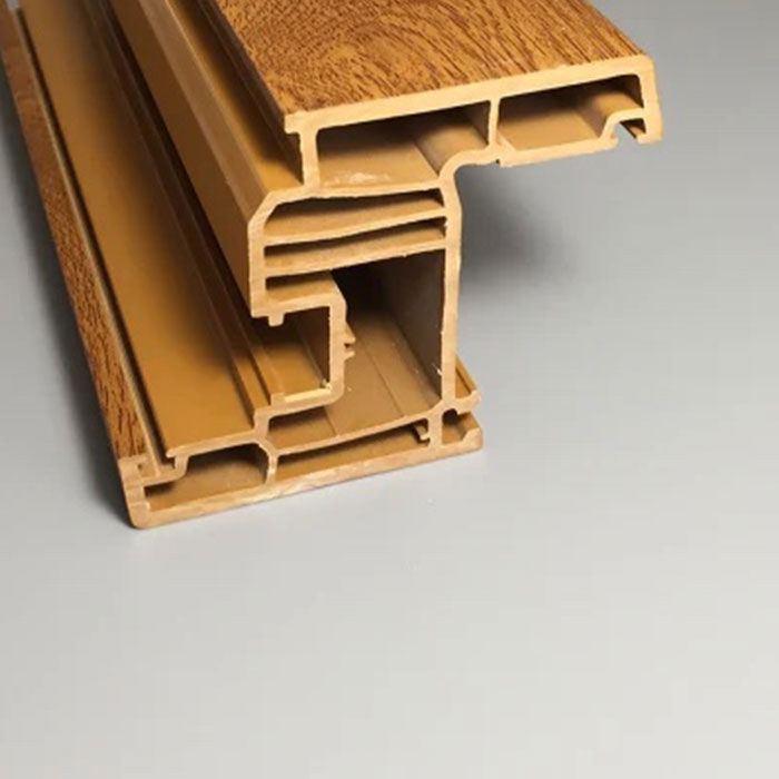 China Factory 70mm Wooden Color PVC Profile with Laminated