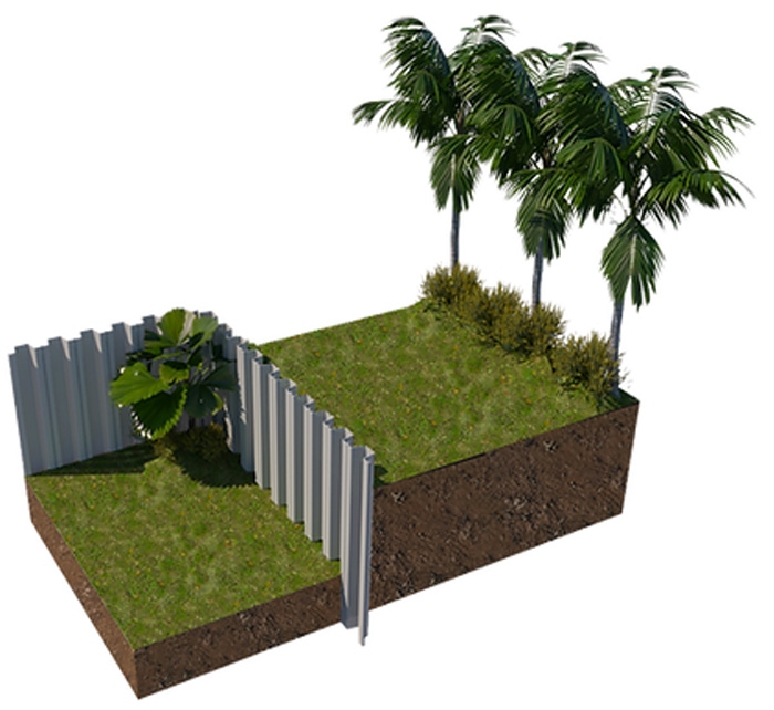 Vinyl Sheet Piling for Retaining Wall