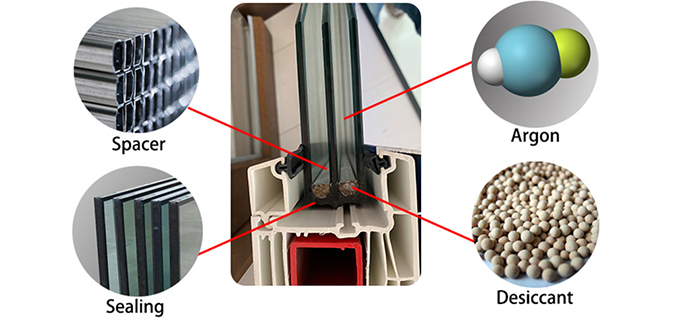 Sliding UPVC Door with Two Sashes 