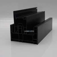 Black uPVC Profiles Frame and Sash with Sliding Three Track