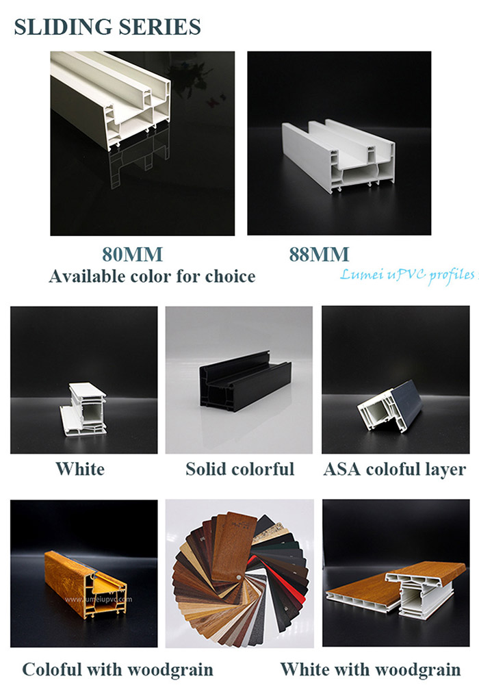 Sliding Windows Profiles UPVC Sliding Profiles for Doors