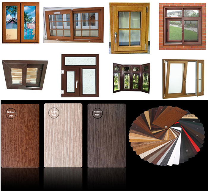 Wood Laminated UPVC PVC Profile for UPVC PVC Window Door with UV Resistance