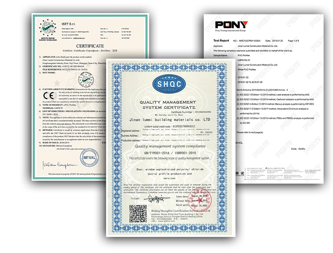 upvc profile certification